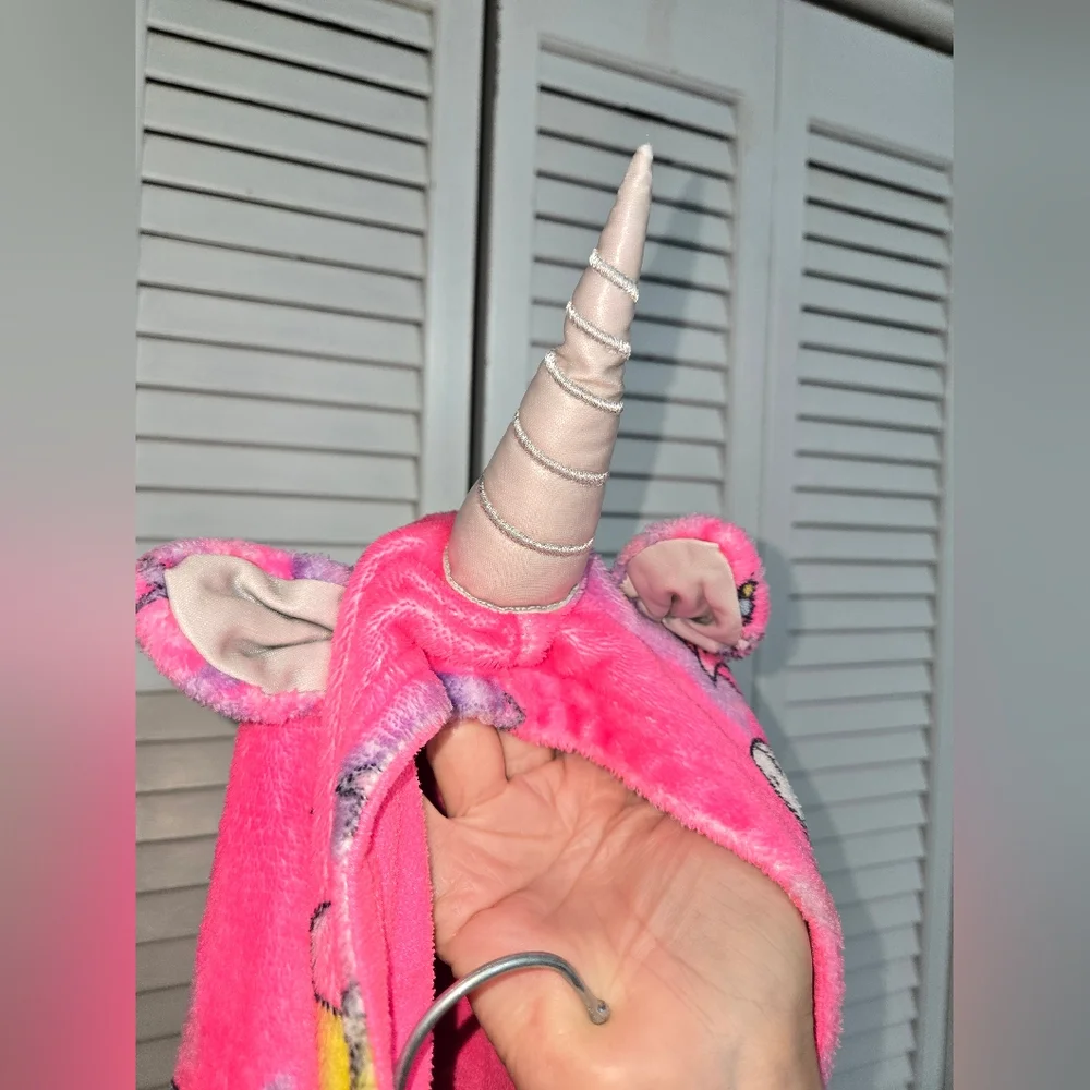 The Children's Place Girl's L Pink and Purple Unicorn Hooded Pajamas
